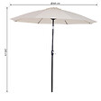 OUTSUNNY - Parasol inclinable aluminium fibre de verre polyester diamètre 2,65 m coloris crème - vignette