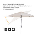 OUTSUNNY - Parasol inclinable aluminium fibre de verre polyester diamètre 2,65 m coloris crème - vignette