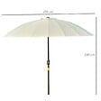 OUTSUNNY - Parasol inclinable rond avec manivelle métal fibre de verre Ø 2,55 m polyester haute densité beige - vignette