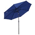 OUTSUNNY - Parasol en métal rond polyester 180g/m² manivelle inclinable Ø 2,95 x 2,5 m bleu - vignette