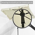 OUTSUNNY - Parasol rectangulaire inclinable alu acier polyester haute densité diamètre 2 m beige clair - vignette