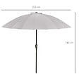OUTSUNNY - Parasol inclinable rond avec manivelle métal fibre de verre Ø 2,55 m polyester haute densité gris - vignette