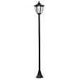 OUTSUNNY - Outsunny Luminaire extérieur solaire lampadaire lanterne classique LED 60 Lm max. dim. 26L x 26l x 177H cm noir - vignette