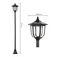 OUTSUNNY - Outsunny Luminaire extérieur solaire lampadaire lanterne classique LED 60 Lm max. dim. 26L x 26l x 177H cm noir - vignette