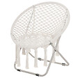 OUTSUNNY - Loveuse fauteuil rond de jardin fauteuil lune papasan pliable grand confort macramé coton polyester beige - vignette