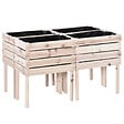 OUTSUNNY - Jardinières sur pieds carrés potagers - lot de 4 jardinières sur pied modulables - dim. 50L x 30l x 60H cm - inserts d'irrigation film protecteur - bois sapin naturel - vignette