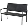 OUTSUNNY - Banc de jardin 2 places style cosy chic résine tressée 4 fils imitation rotin noir - vignette
