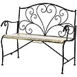 OUTSUNNY - Banc de jardin 2 places style néo-rétro fer forgé lignes fuselées métal noir doré effet vieilli - vignette