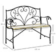 OUTSUNNY - Banc de jardin 2 places style néo-rétro fer forgé lignes fuselées métal noir doré effet vieilli - vignette