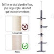 PAWHUT - Arbre à chat poteau à griffer L40 x l 34 x H 230-260 cm 5 niveaux d'activités gris - vignette