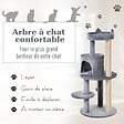 PAWHUT - Arbre à chats multi-équipements griffoirs grattoirs plateformes niche jeu boule suspendue Ø 48 x 104H cm gris - vignette