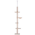 PAWHUT - Arbre à chat poteau à griffer L40 x l 34 x H 230-260 cm 5 niveaux d'activités beige - vignette
