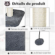 PAWHUT - Arbre à chats avec griffoirs grattoirs sisal naturel centre d'activités niche plateformes 2 jouets suspendus gris - vignette
