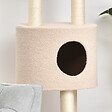 PAWHUT - PawHut Arbre à Chats avec Griffoir Niche Poteaux Peluche Haute Densité 45L x 40L x 148H cm Beige - vignette