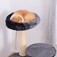 PAWHUT - Arbre à chats 2 griffoirs grattoirs sisal naturel 3 plateformes corde à grimper dim. Ø 40 x 65H cm peluche haute densité 500 g/m² gris - vignette