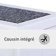 PAWHUT - Escalier pour chien animaux rampe 3 marches revêtement tapis coffre interne rangement blanc - vignette