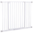 PAWHUT - Barrière de sécurité longueur réglable dim. 76-107l x 76H cm sans perçage métal plastique blanc - vignette