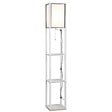 HOMCOM - Lampadaire étagère lampe étagère 26L x 26l x 160H cm 3 étagères 4 niveaux MDF blanc - vignette