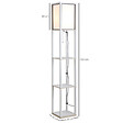 HOMCOM - Lampadaire étagère lampe étagère 26L x 26l x 160H cm 3 étagères 4 niveaux MDF blanc - vignette