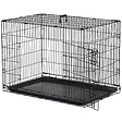 PAWHUT - Cage caisse de transport pliante pour chien en métal noir 91 x 61 x 67 cm - vignette