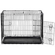 PAWHUT - Cage caisse de transport pliante pour chien en métal noir 91 x 61 x 67 cm - vignette