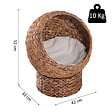 PAWHUT - PawHut Panier chat lit chat cosy grand confort dim. 42L x 33l x 52H cm coussin moelleux beige inclus - vignette