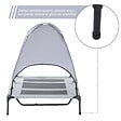 PAWHUT - Lit pour chien chat sur pieds lit de camp grand confort lit surélevé rafraîchissant velum anti-UV tissu Oxford micro-perforé + sac de transport inclus 122 x 92 x 108 cm gris noir - vignette
