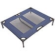 PAWHUT - Lit sur pieds XXL pour chien chat lit de camp animal lit surélevé tissu oxford textilène micro-perforé 92L x 76l x 18H cm bleu marine - vignette