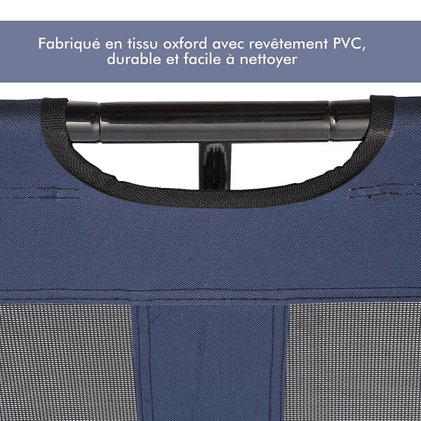 PAWHUT - Lit sur pieds XXL pour chien chat lit de camp animal lit surélevé tissu oxford textilène micro-perforé 92L x 76l x 18H cm bleu marine - large