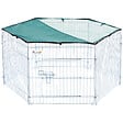 PAWHUT - PawHut Parc enclos modulable Acier 6 Panneaux et 1 Porte pour Chiens Ø 120 x 60 cm Gris Métal vert - vignette