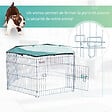 PAWHUT - PawHut Parc enclos modulable Acier 6 Panneaux et 1 Porte pour Chiens Ø 120 x 60 cm Gris Métal vert - vignette