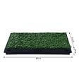 PAWHUT - Litière gazon synthétique chiens toilettes portables à pelouse tiroir à déjection 63L x 51l x 6H cm noir vert - vignette