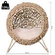 PAWHUT - PawHut Panier chat lit chat cosy grand confort dim. Ø 52 x 58H cm coussin moelleux inclus résine tressée imitation rotin beige - vignette