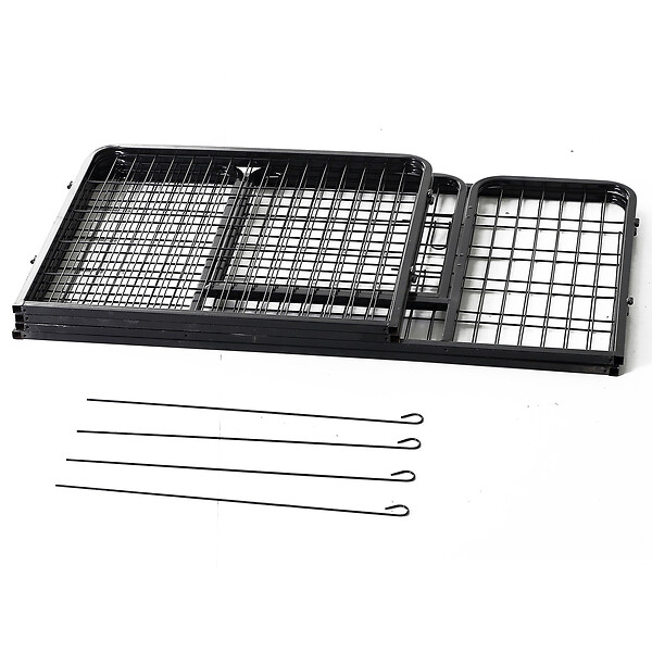 HOMCOM - Luxe parc enclos acier 125L x 80l x 70H cm 4 panneaux et 1 porte pour chiens noir - large
