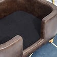 PAWHUT - Canapé chien lit pour chien chat avec rebord coussin moelleux pieds bois massif dim. 74 x 48,5 x 31 cm revêtement micro-fibre chocolat - vignette