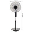 HOMCOM - Ventilateur sur pied Ø 44 cm hauteur réglable oscillant silencieux 45 W avec télécommande minuterie 3 modes 3 vitesses noir - vignette