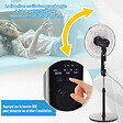 HOMCOM - Ventilateur sur pied Ø 44 cm hauteur réglable oscillant silencieux 45 W avec télécommande minuterie 3 modes 3 vitesses noir - vignette