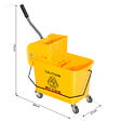 HOMCOM - HOMCOM Chariot de nettoyage lavage seau de ménage 20 L avec essoreur et séparateur eau sale propre jaune 60L x 27l x 71H cm - vignette