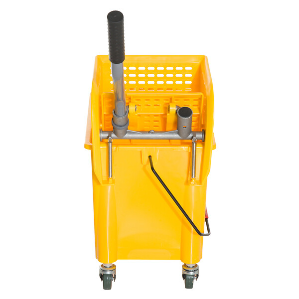 HOMCOM - HOMCOM Chariot de nettoyage lavage seau de ménage 20 L avec essoreur et séparateur eau sale propre jaune 60L x 27l x 71H cm - large