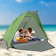 OUTSUNNY - Tente de plage abri de plage pliable dim. 2,30L x 1,40l x 1,27H m fenêtre sac transport inclu polyester vert - vignette