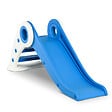 HOMCOM - Toboggan enfant pliable 3 à 6 ans usage intérieur extérieur dim. 120L x 50l x 56H cm HDPE bleu - vignette