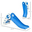 HOMCOM - Toboggan enfant pliable 3 à 6 ans usage intérieur extérieur dim. 120L x 50l x 56H cm HDPE bleu - vignette