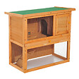 PAWHUT - Clapier à lapin cage à lapin 2 étages plateau coulissant rampe et toit ouvrant 90L x 45l x 80H cm - vignette