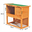 PAWHUT - Clapier à lapin cage à lapin 2 étages plateau coulissant rampe et toit ouvrant 90L x 45l x 80H cm - vignette