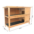 PAWHUT - Clapier sur pieds cage à lapin double niveau plateaux excréments coulissants 4 portes verrouillables dim. 137L x 50l x 93H cm bois massif pin toit bitumé vert - vignette