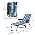 OUTSUNNY - Bain de soleil pliable transat inclinable 6 positions grand confort avec matelas + accoudoirs acier polyester multicolore - vignette