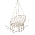 OUTSUNNY - Chaise suspendue chaise hamac de voyage portable Ø 80 x 42H m macramé coton polyester beige - vignette