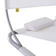 OUTSUNNY - Bain de soleil 2 places lit de jardin design contemporain toit réglable 2 roulettes 2 oreillers acier époxy polyester crème - vignette