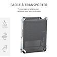 OUTSUNNY - Bain de soleil transat pliable grand confort dossier réglable multi-position tétière alu. textilène gris - vignette