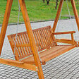 OUTSUNNY - Balancelle de jardin 3 places 2 tablettes support 1,95L x 1,3l x 1,85H m charge max. 360 Kg bois de pin vert - vignette